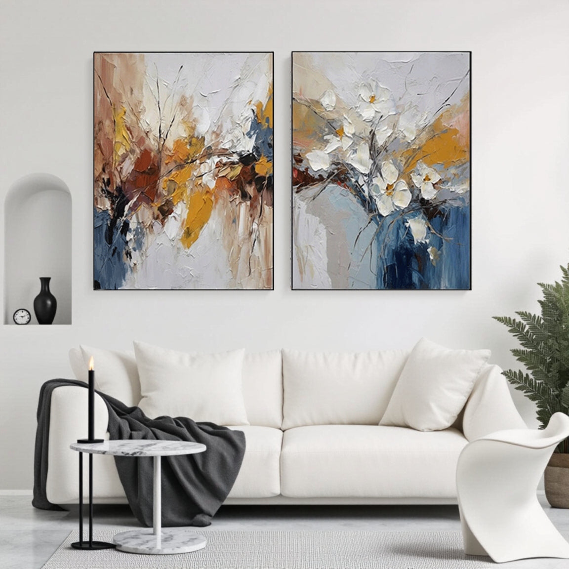 Flower And Tree Painting Set of 2 #FT 040