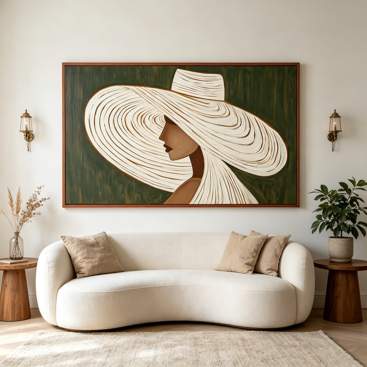 Textured Wide Brim Hat Wall Art