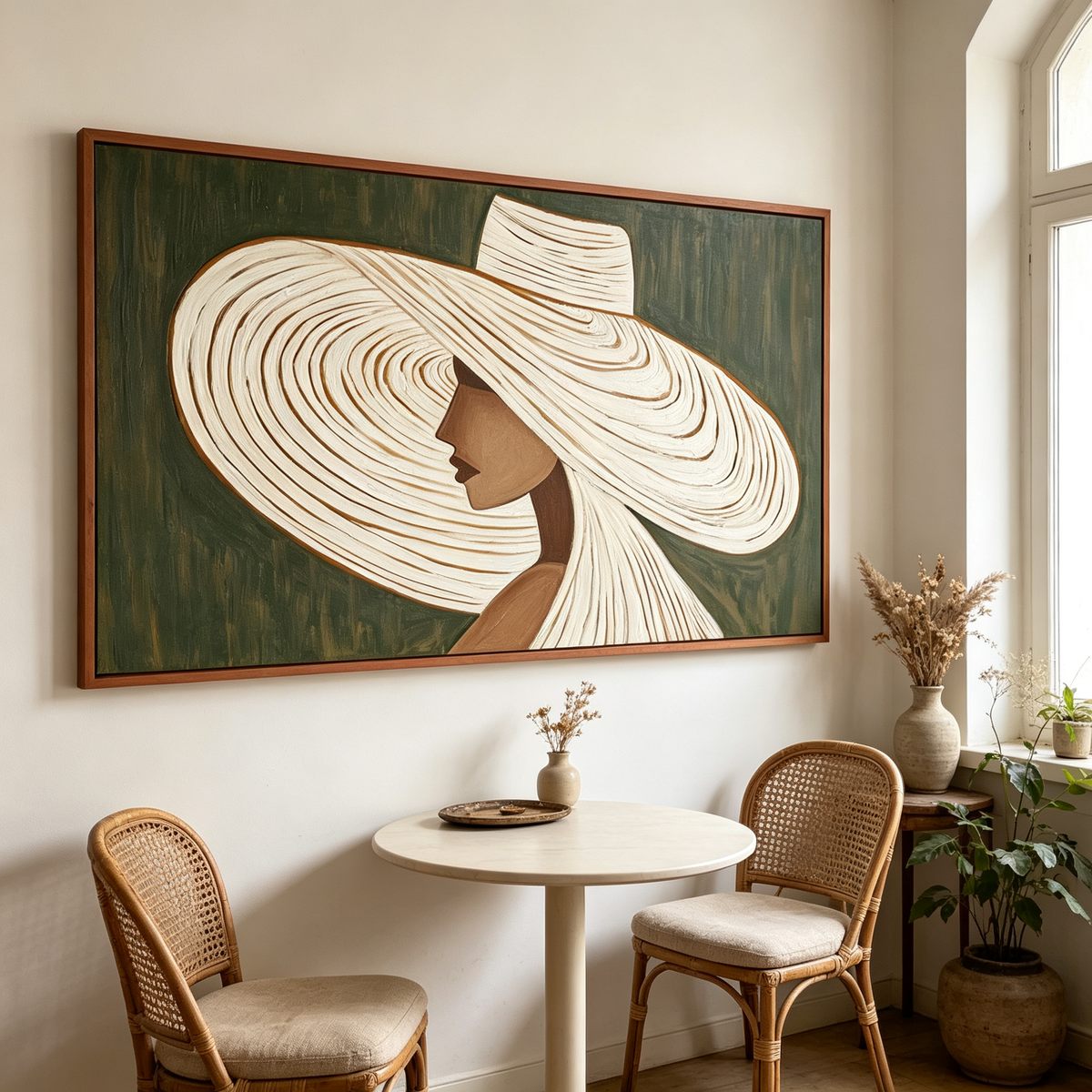 Textured Wide Brim Hat Wall Art