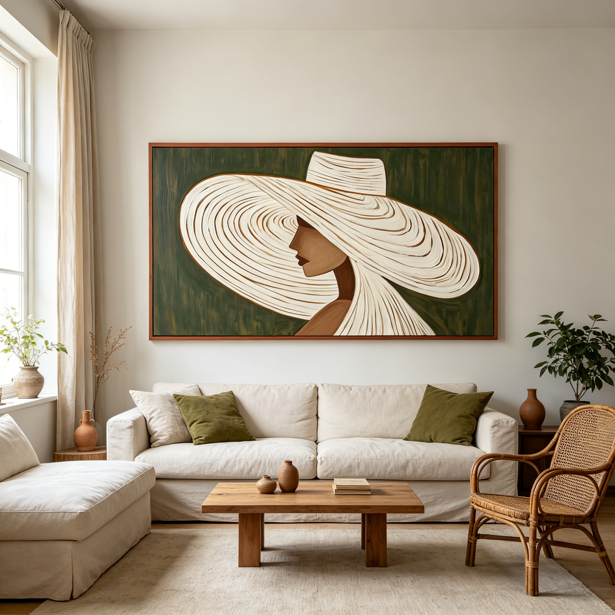 Textured Wide Brim Hat Wall Art