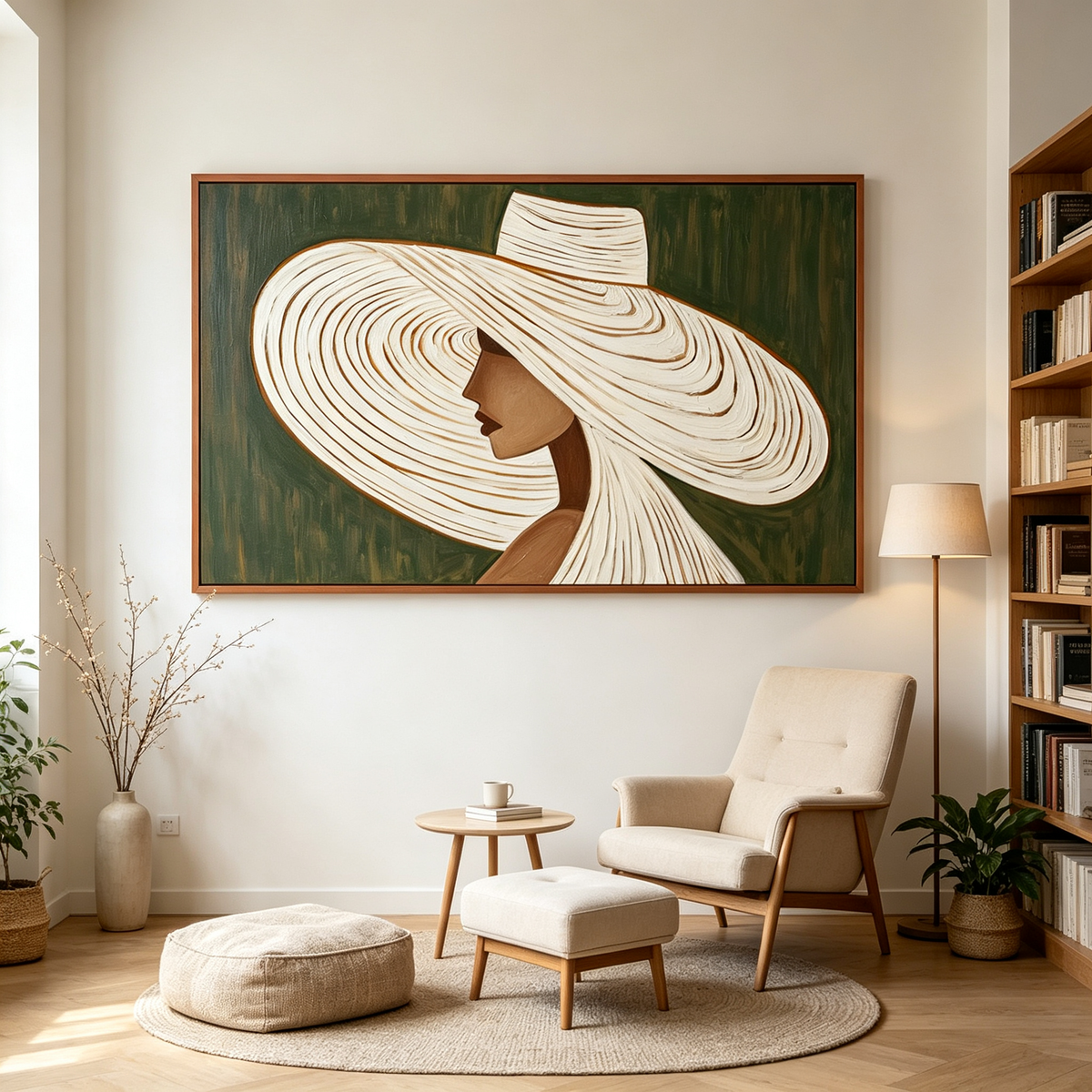 Textured Wide Brim Hat Wall Art
