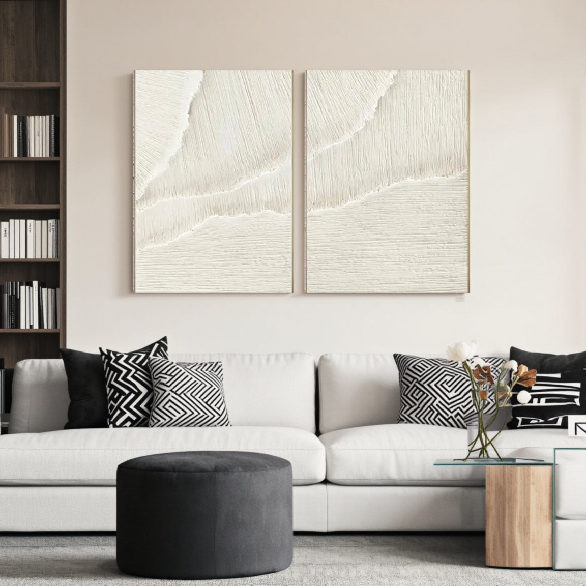 Plaster Art Minimalist Textured Paintings Set of 2 #MM056