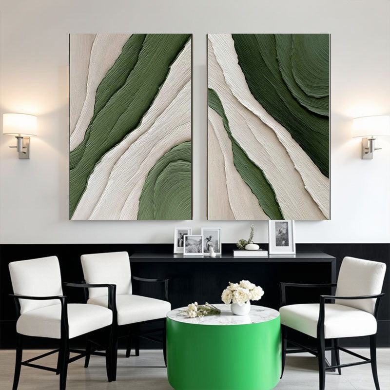 Blue & Green Abstract Set of 2 #BG047