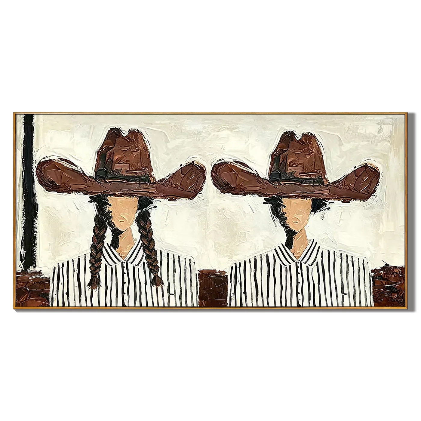 Impasto Wide Hat Twins Wall Art