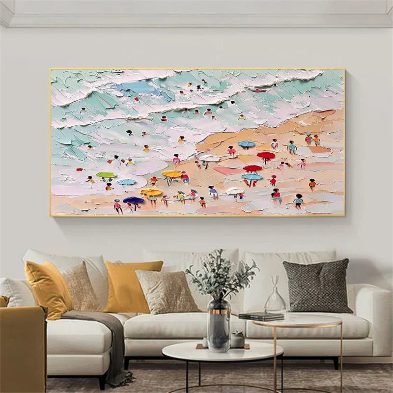 Textured Pastel Beach Panoramic Wall Art
