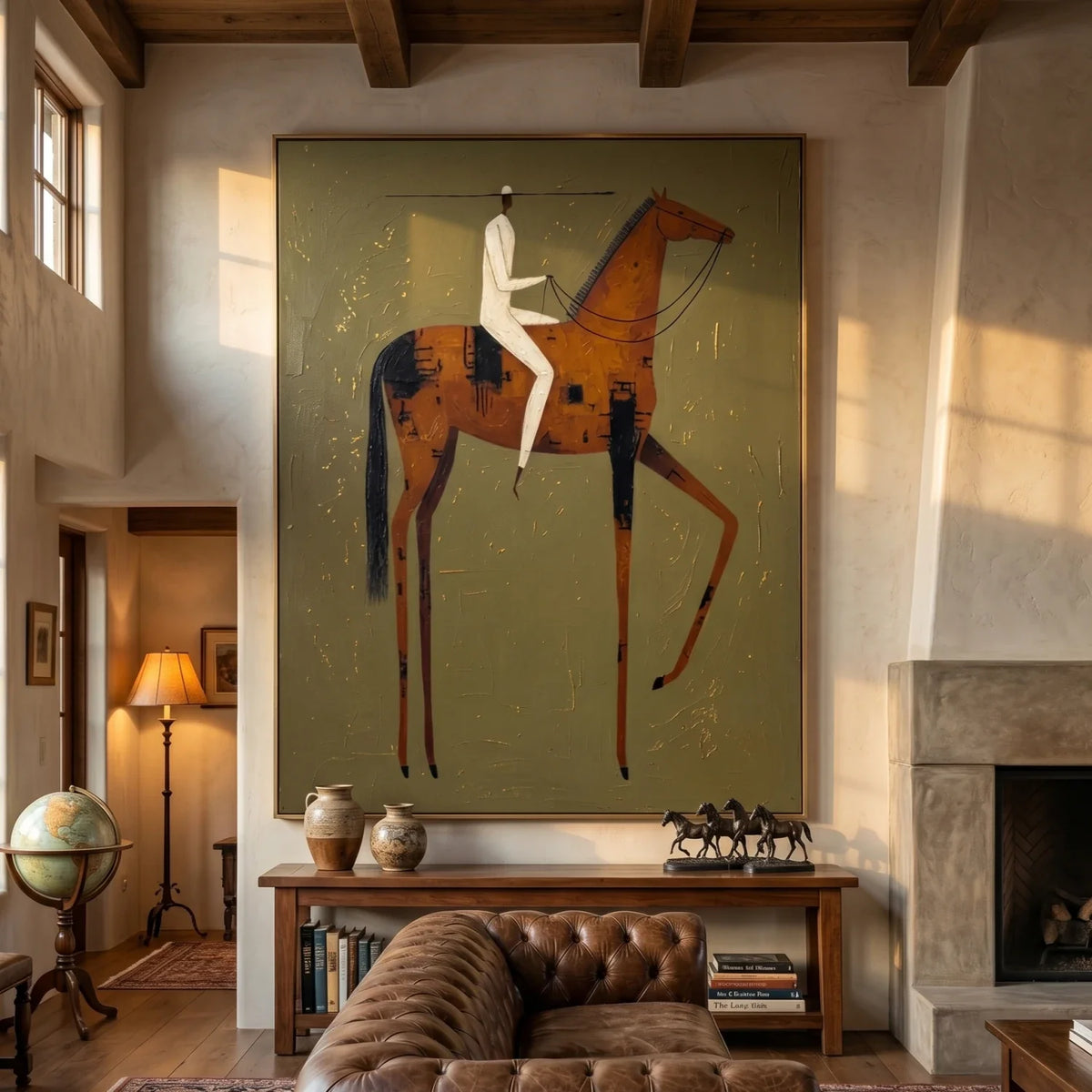 Textured Rider on Horse Wall Art
