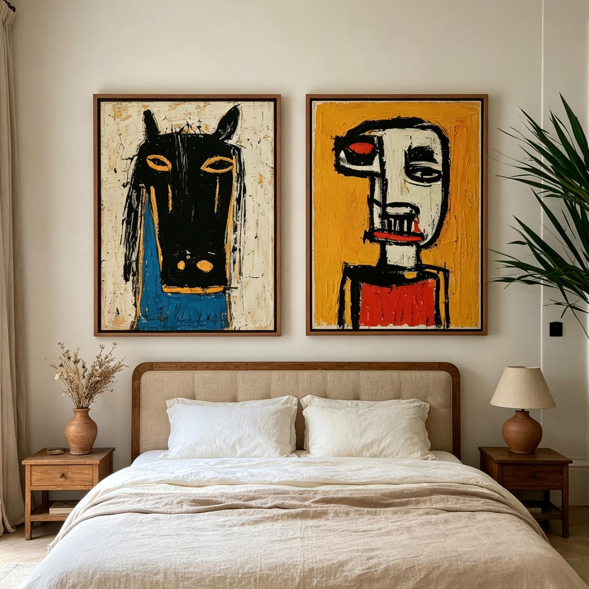 Textured Horse Mask Wall Art Set of 2