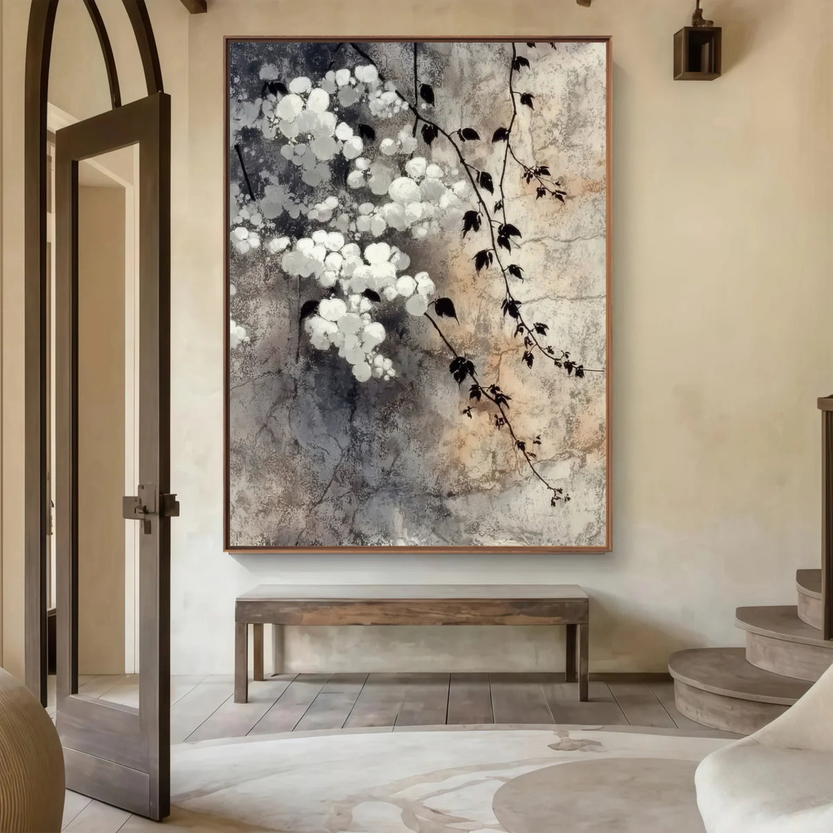 3D Textured Blossom Branch Wall Art