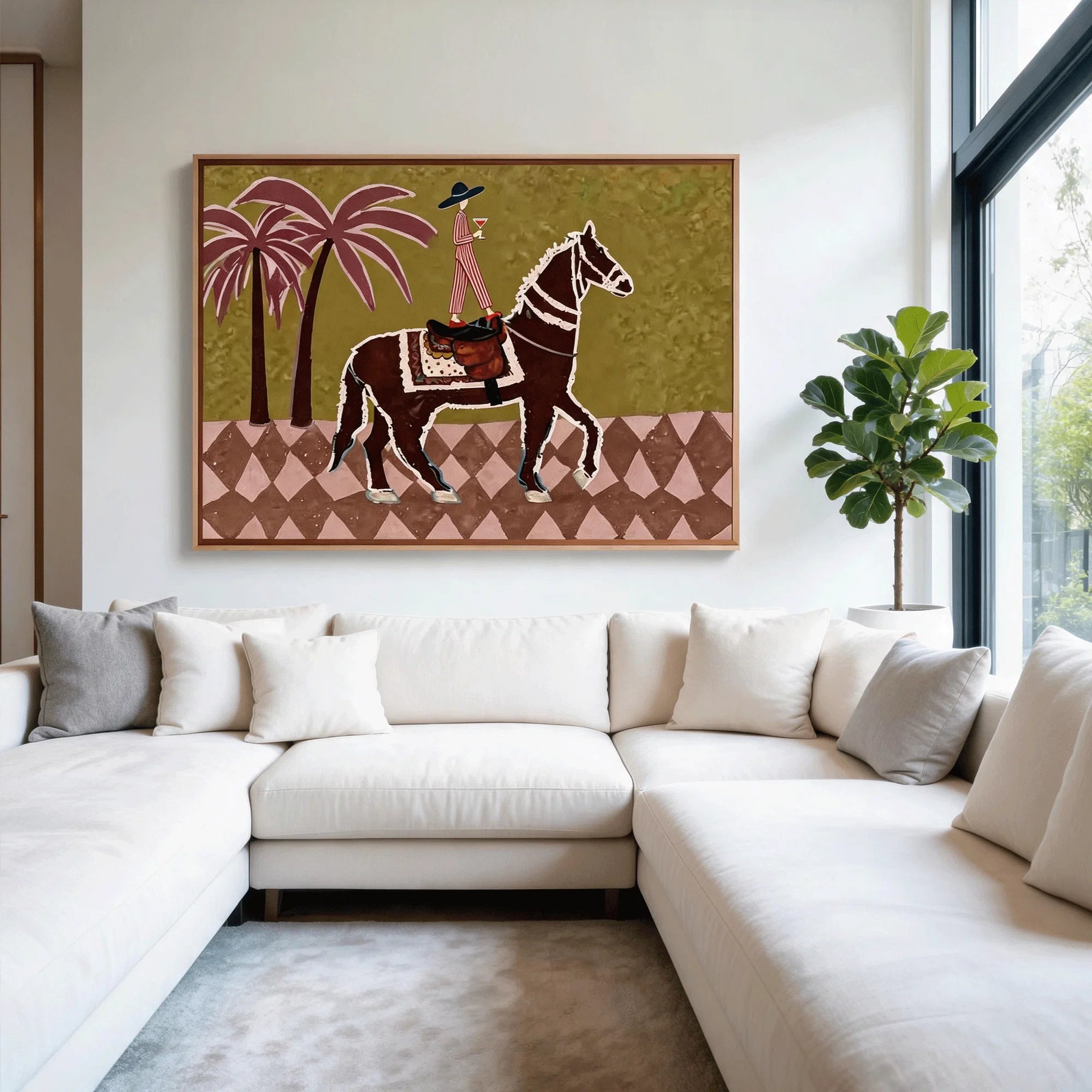 Palm Tree Horse Rider Wall Art