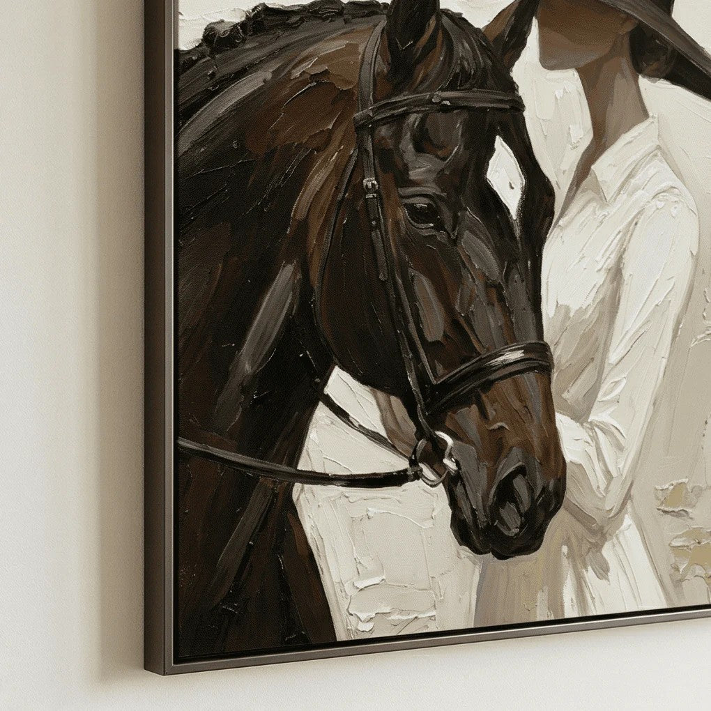 Textured Woman with Horse Wall Art