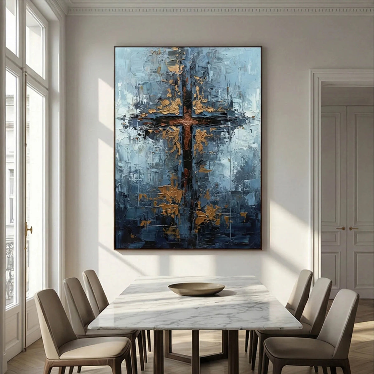 Textured Cross Abstract Wall Art