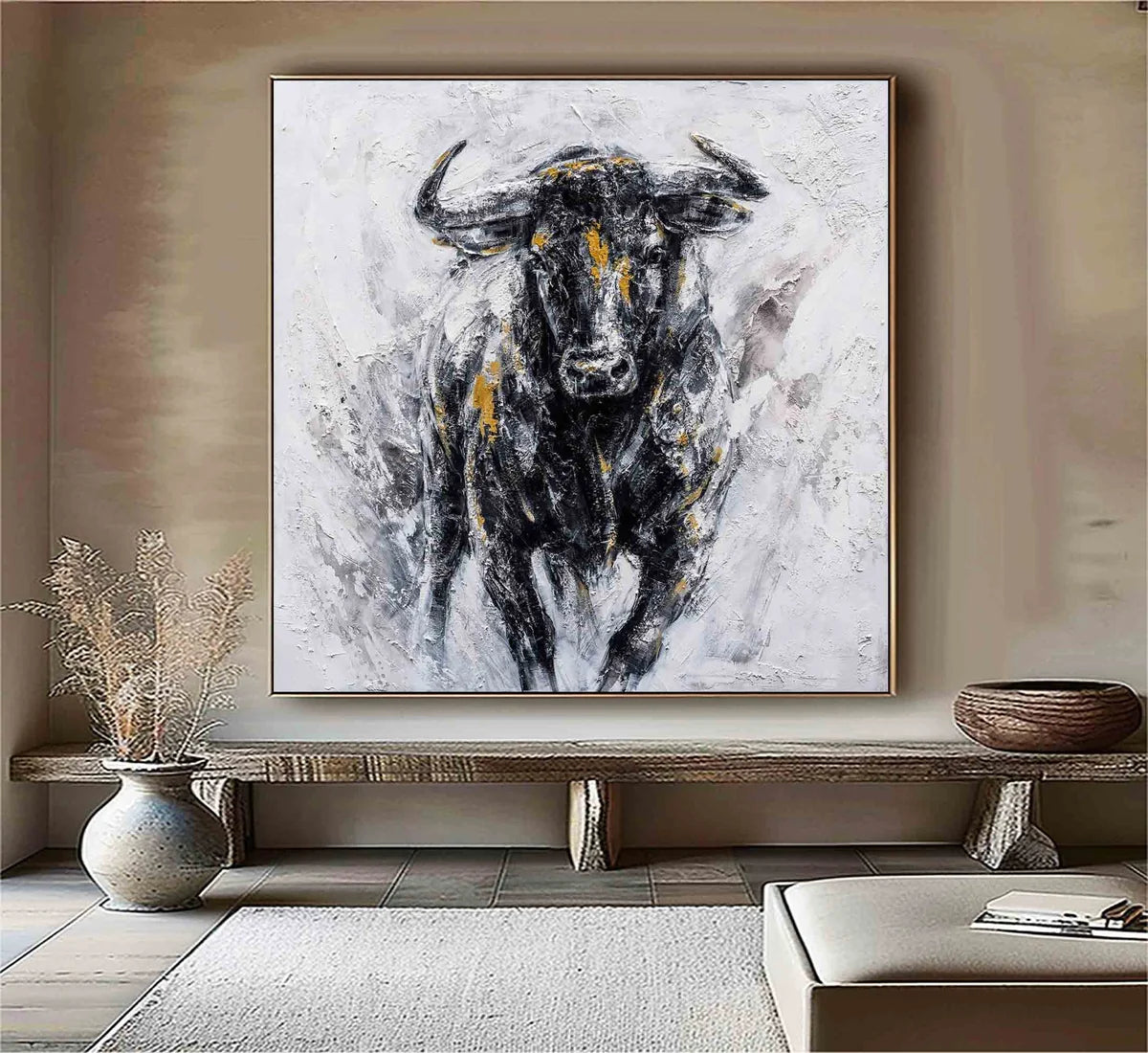 Textured Bull Portrait Wall Art