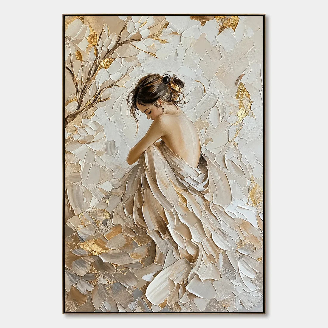 3D Textured Woman Silhouette Wall Art