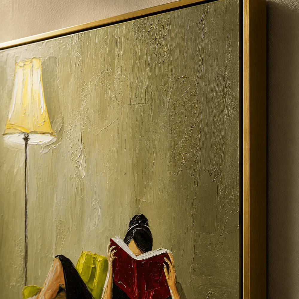 Impasto Reading Woman Wall Art