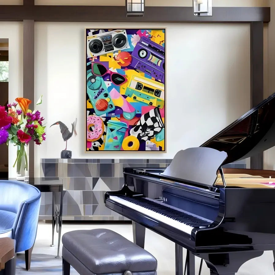 Pop Art Retro Cassette Collage Wall Art