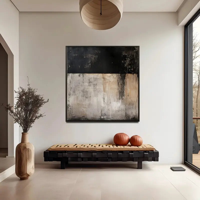 Plaster Textured Horizon Block Wall Art