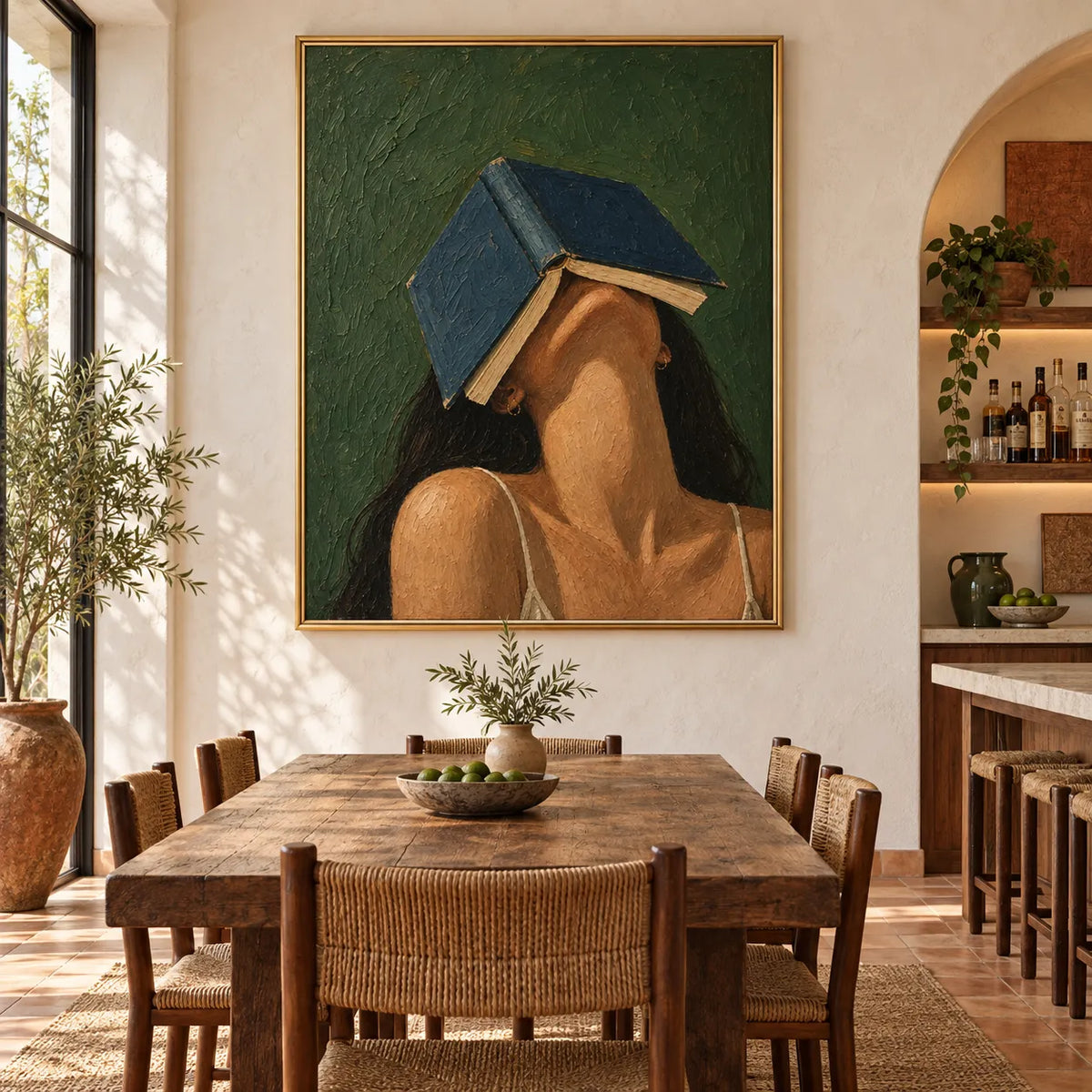 Textured Book Over Face Wall Art