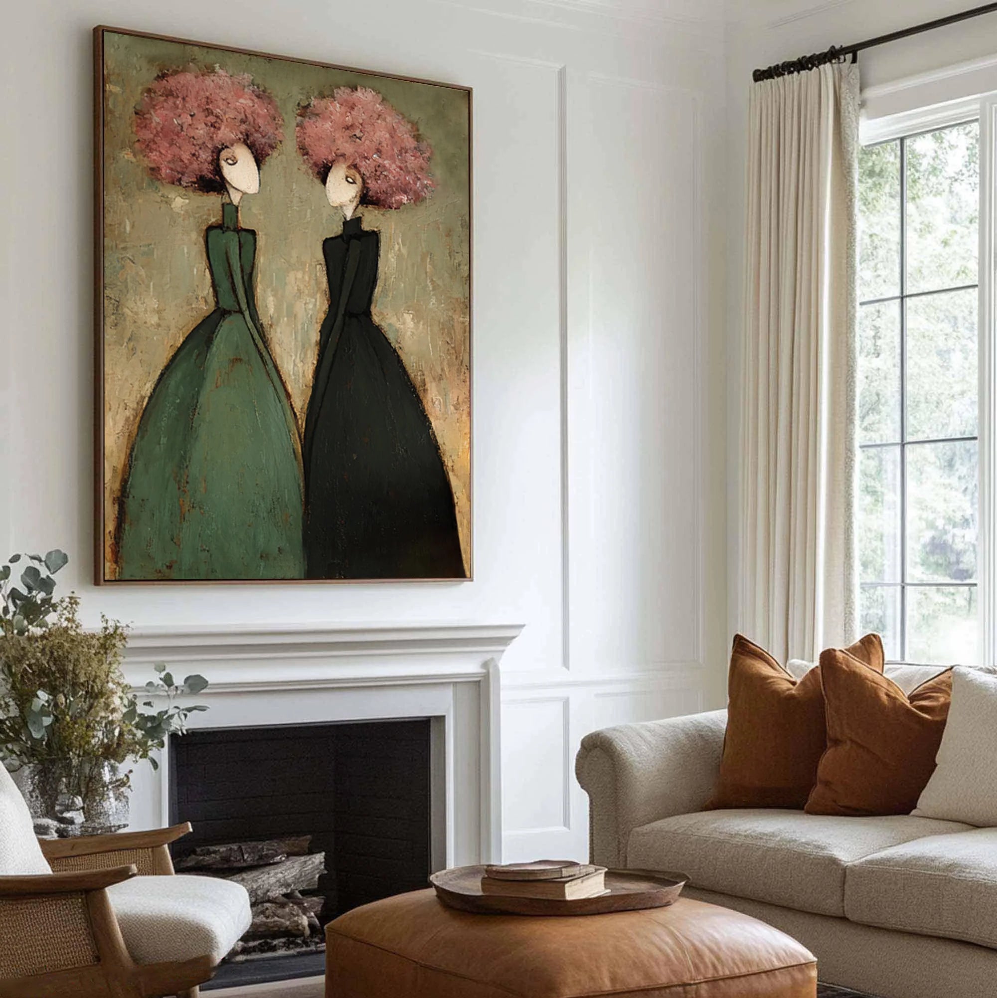 Textured Duo Figures Wall Art