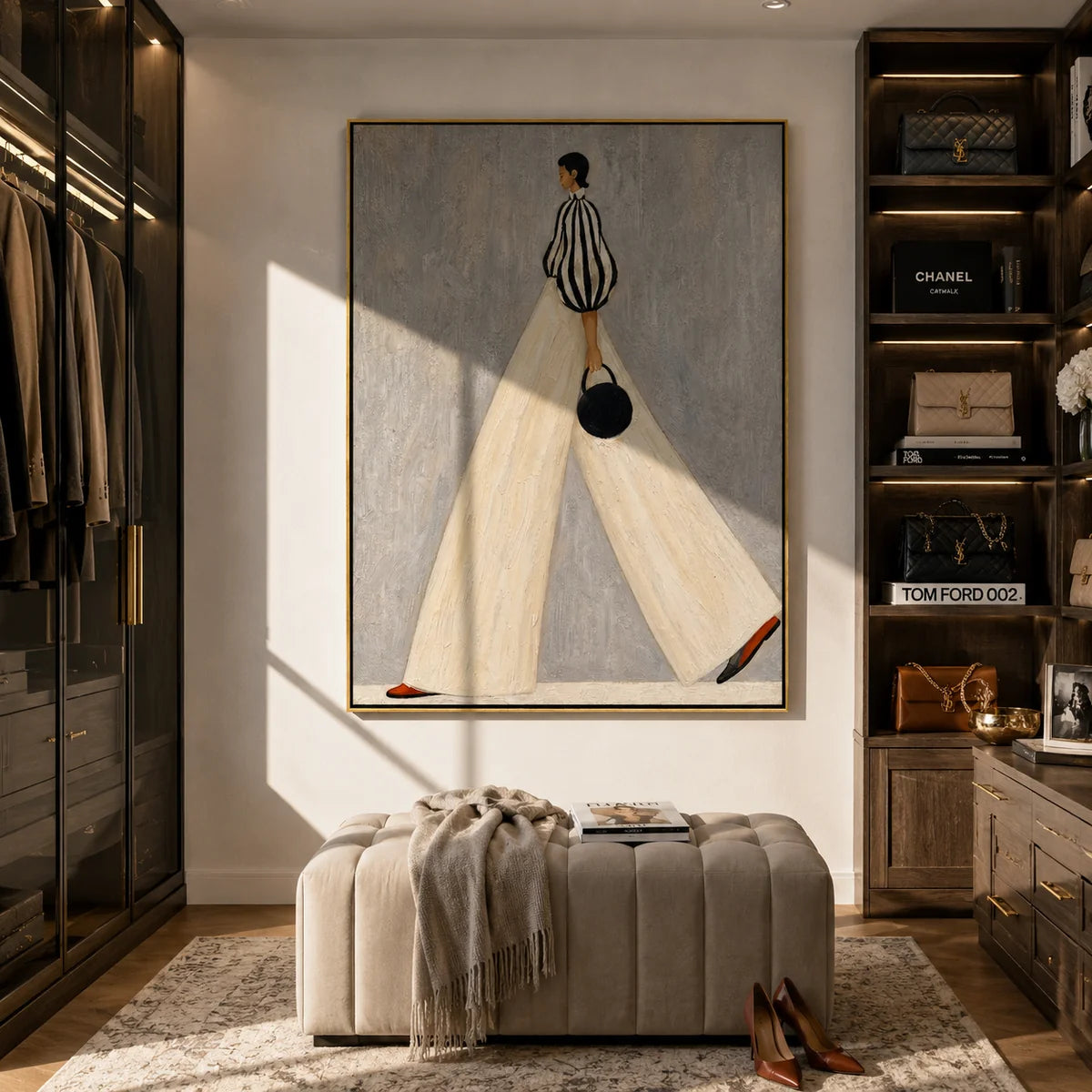 Minimalist Ivory Trousers Figure Wall Art
