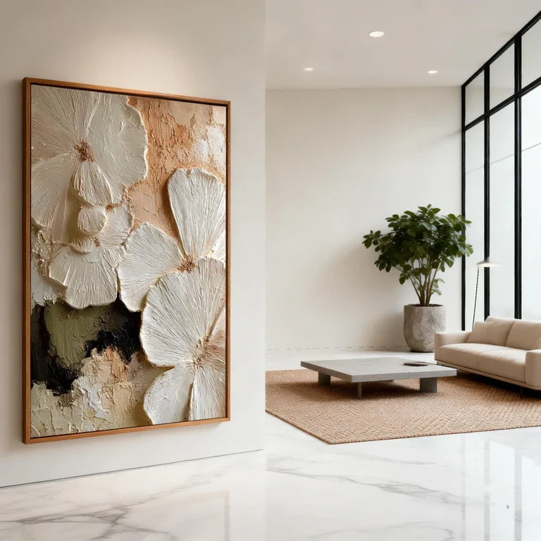 Sculptural Ivory Bloom Wall Art