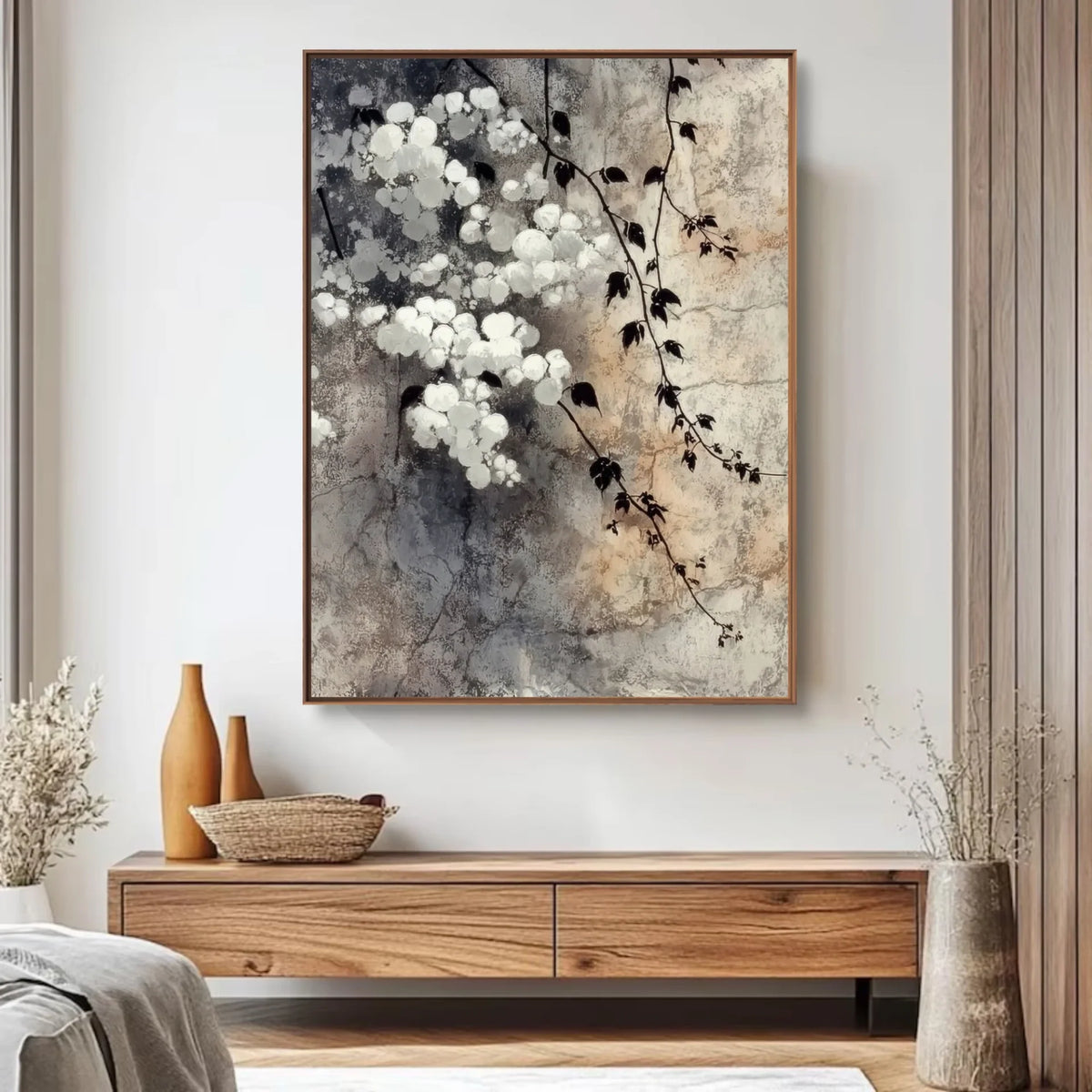 3D Textured Blossom Branch Wall Art