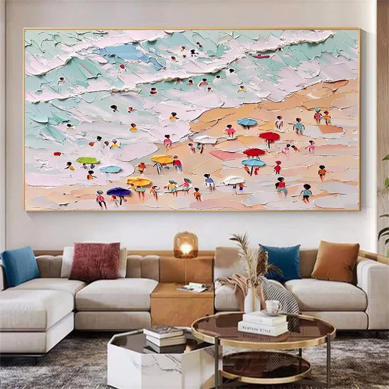 Textured Pastel Beach Panoramic Wall Art