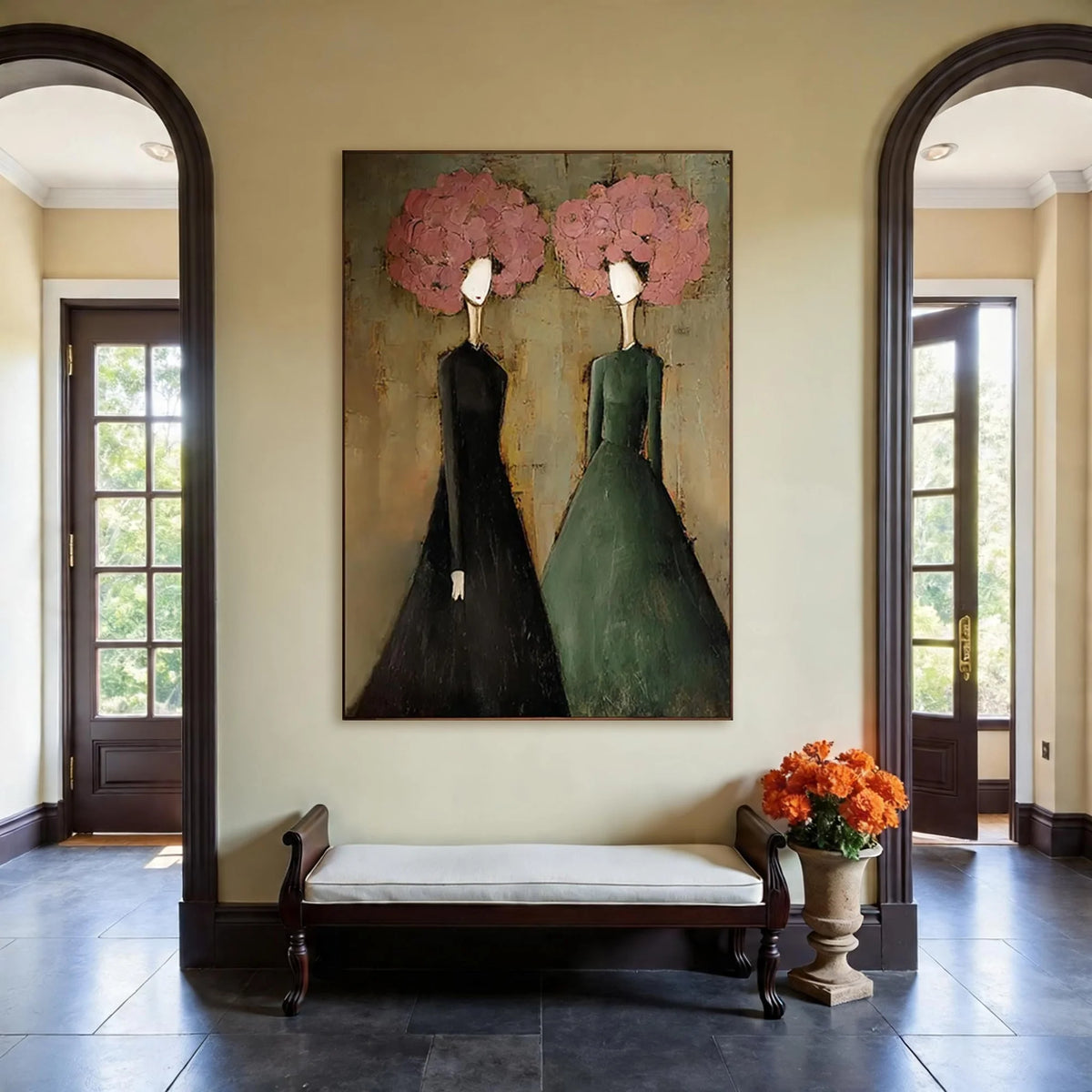 Textured Two Women Wall Art