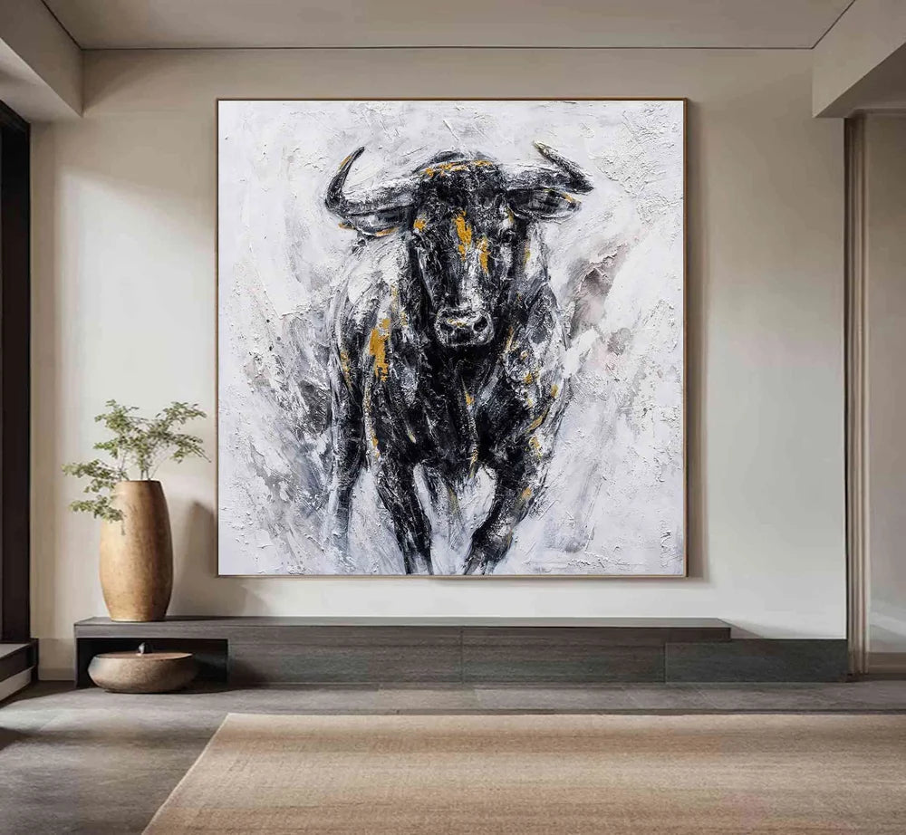 Textured Bull Portrait Wall Art
