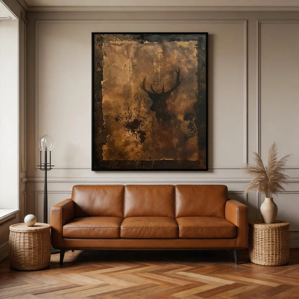 Weathered Bronze Deer Silhouette Wall Art
