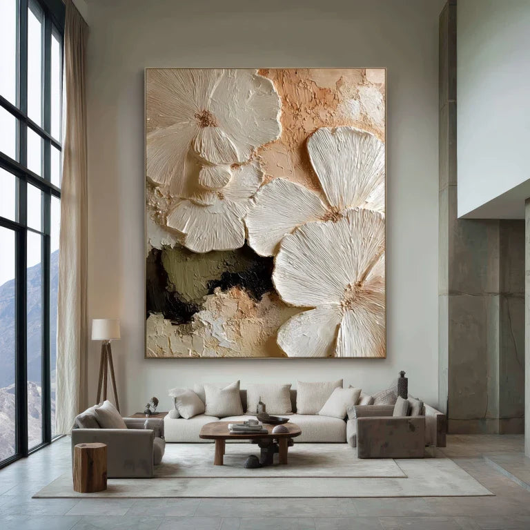 Sculptural Ivory Bloom Wall Art