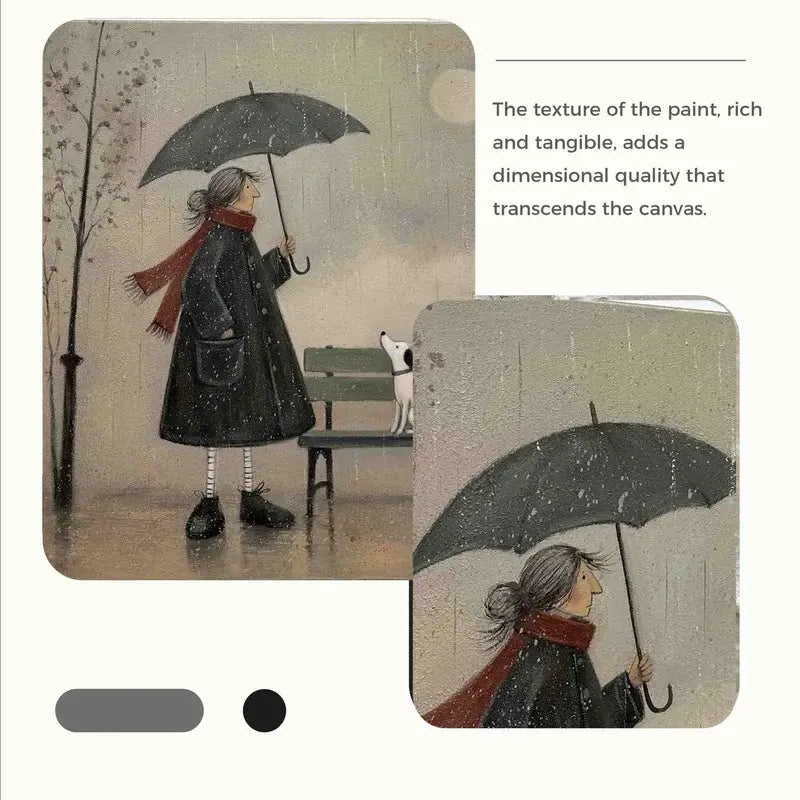 Winter Rain Bench Companion Wall Art