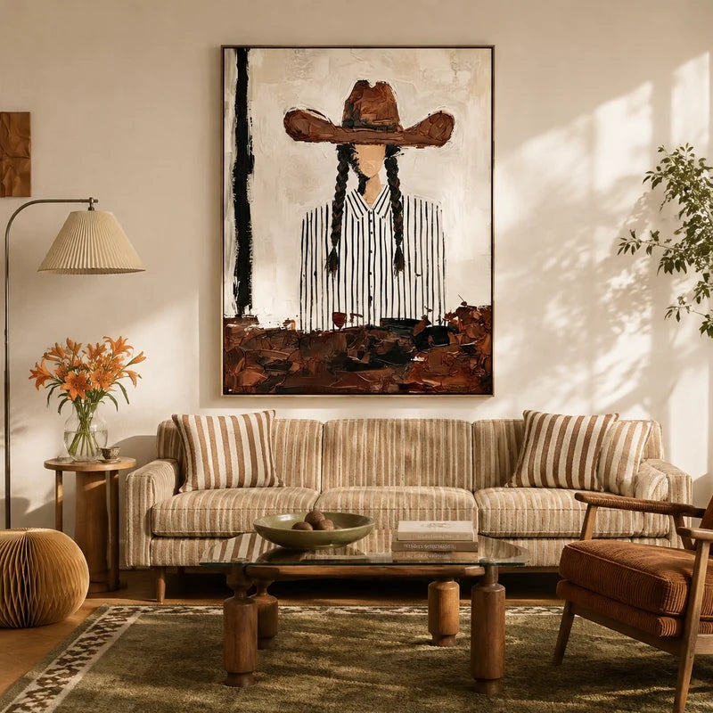 Impasto Braided Cowgirl Wall Art