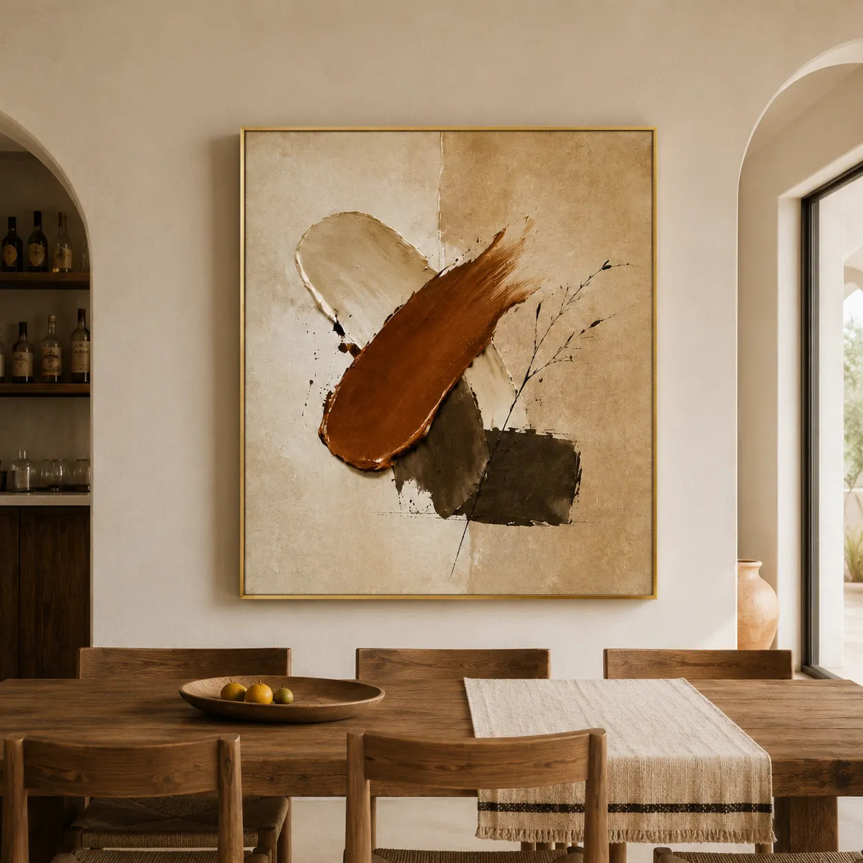Plaster Textured Rust Sweep Wall Art