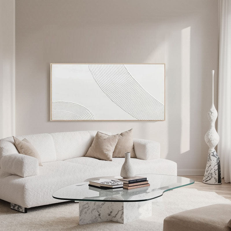 White Minimalist Textured Painting Canvas #MM204
