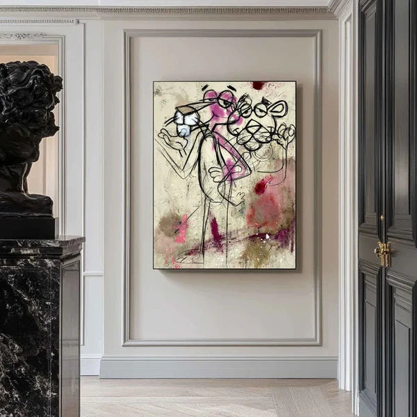 Sketchy Line Figure Wall Art