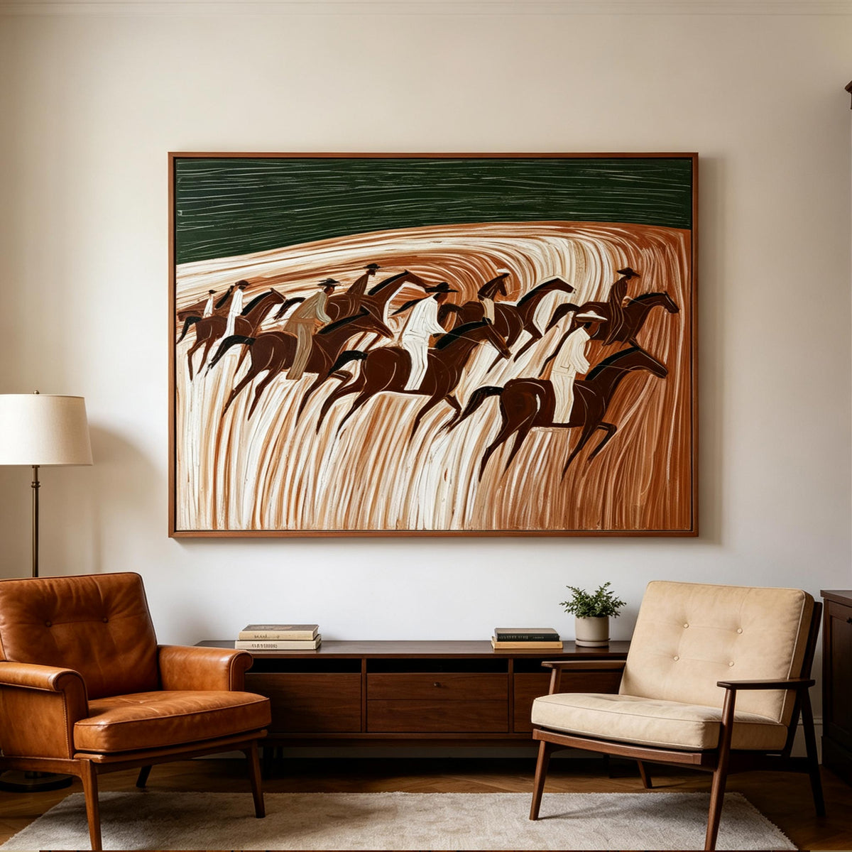 Textured Horse Riders Wall Art
