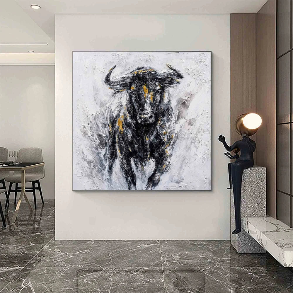 Textured Bull Portrait Wall Art