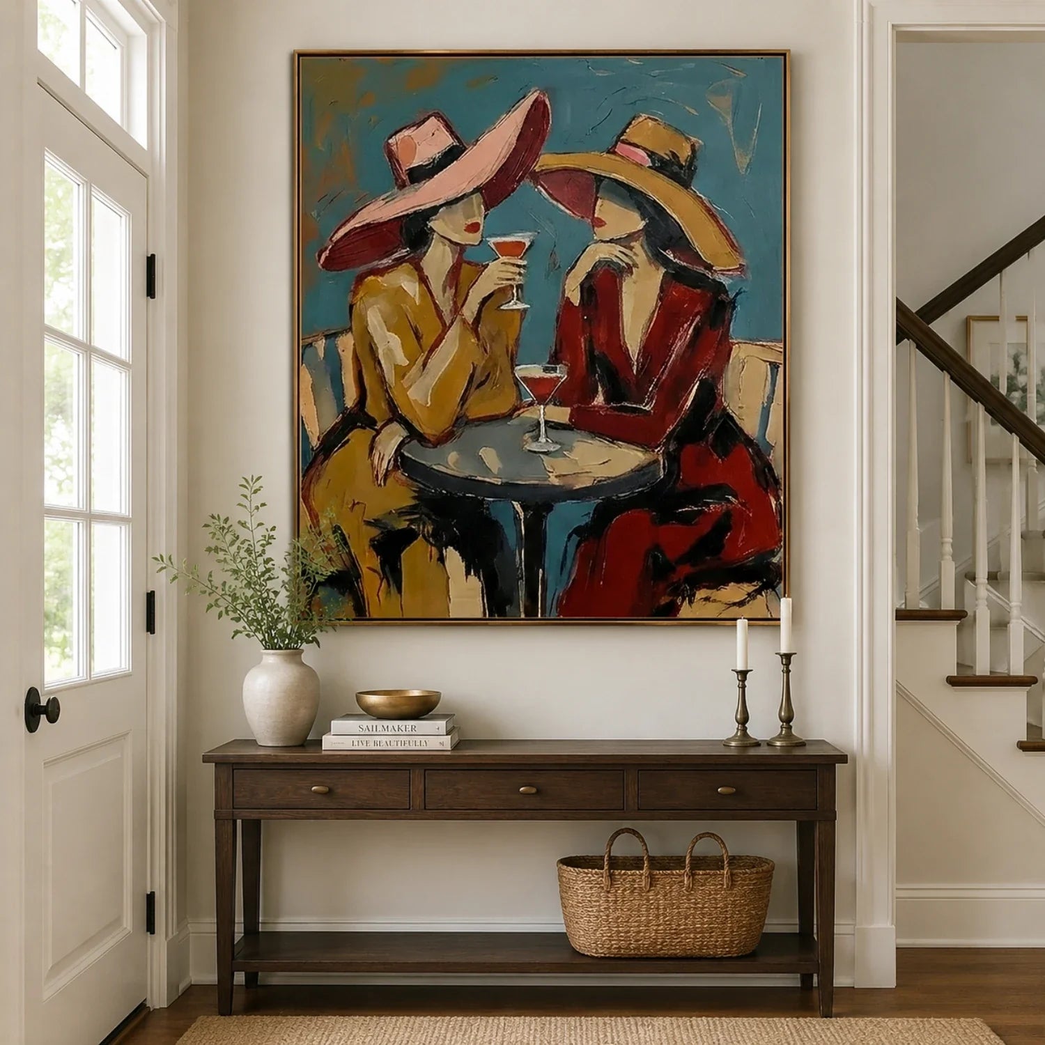 Impasto Wide Hat Cocktail Duo Wall Art