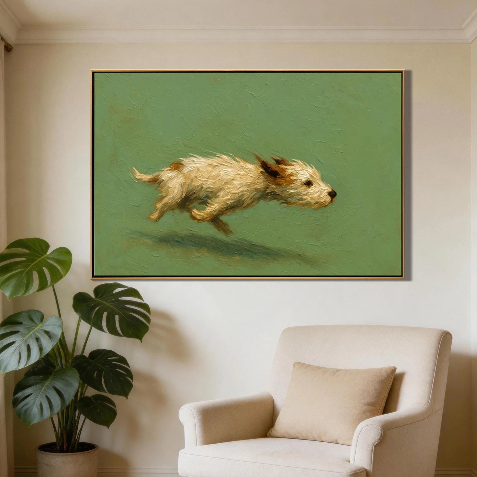 Impasto Running Terrier Wall Art