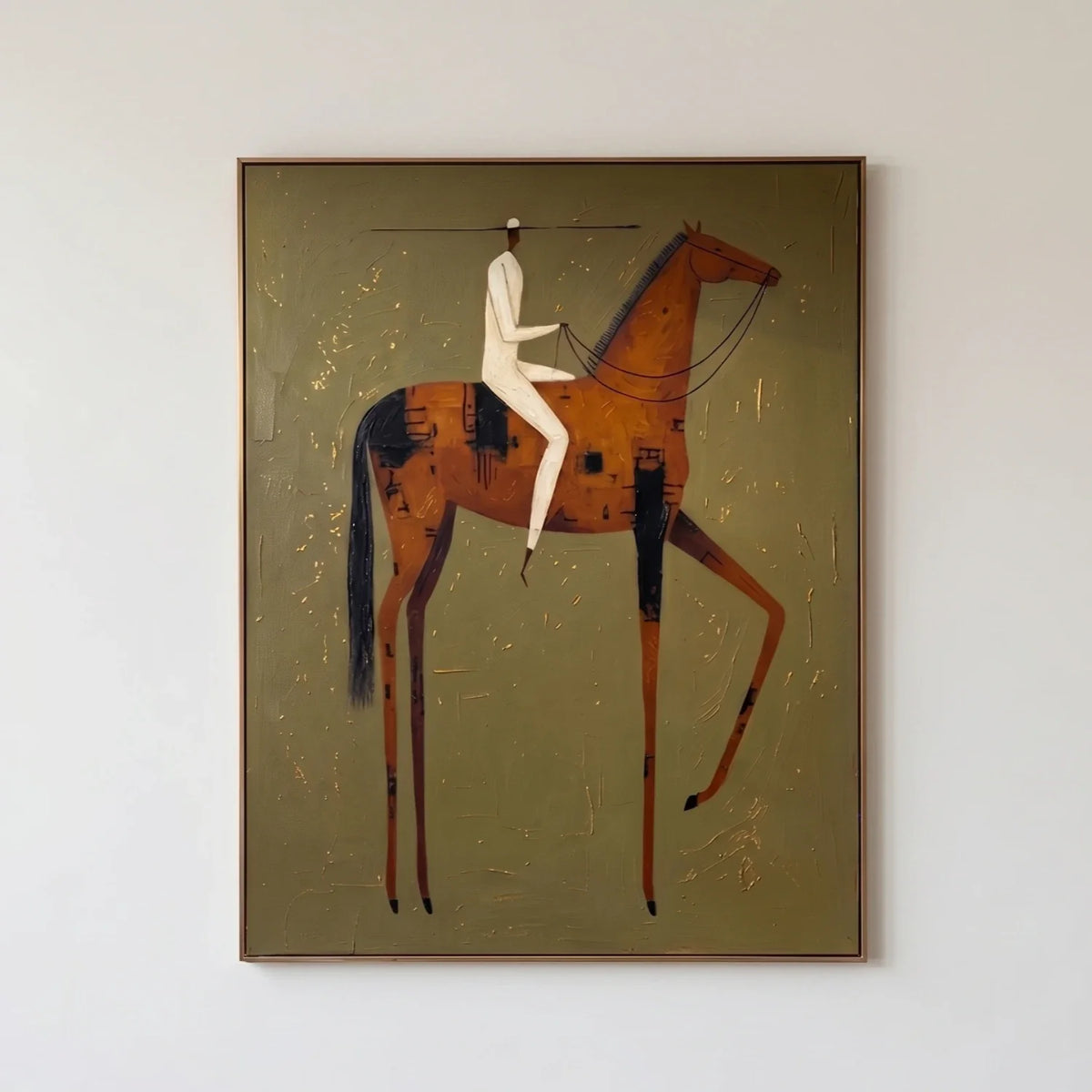 Textured Rider on Horse Wall Art