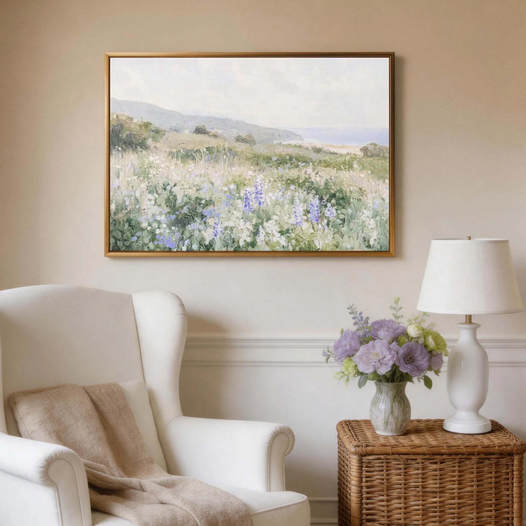 Wildflower Coastal Hillside Wall Art