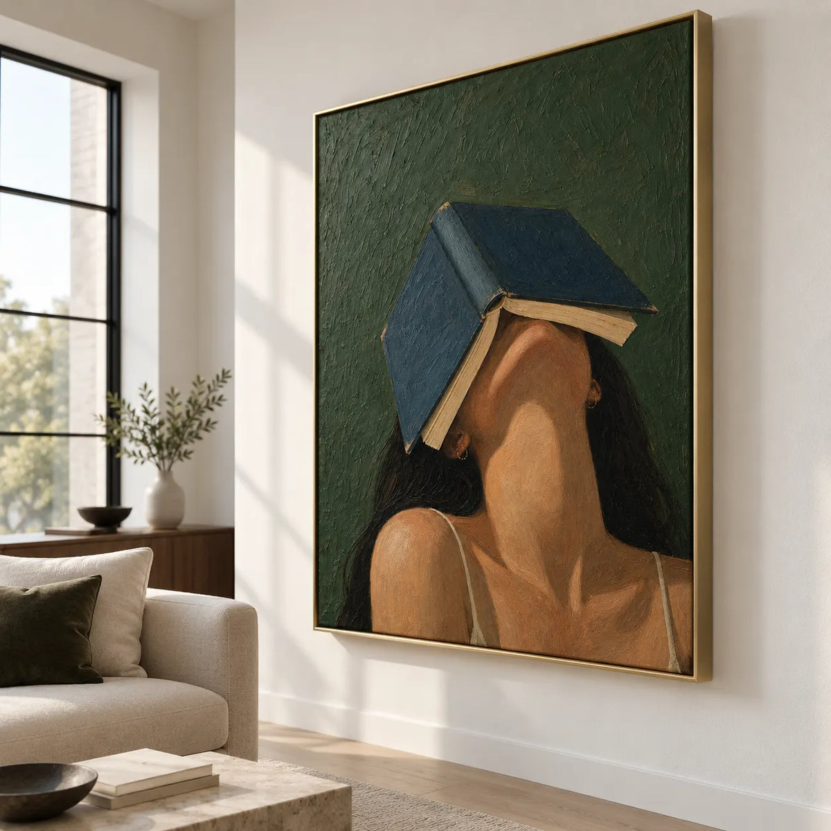 Textured Book Over Face Wall Art