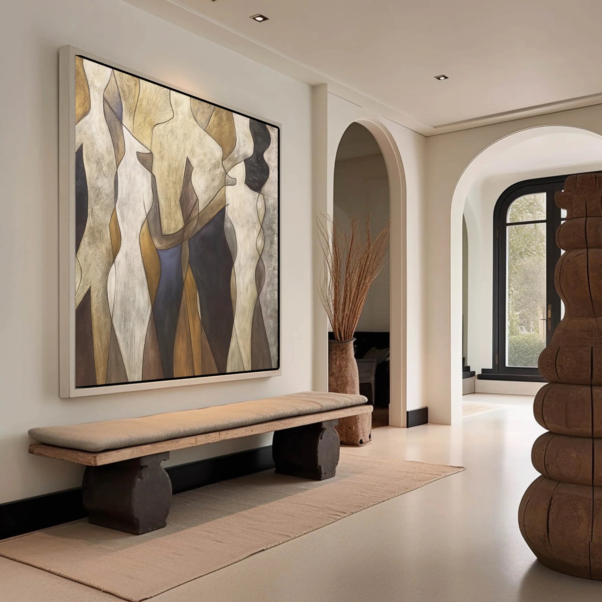 Plaster Textured Organic Column Wall Art