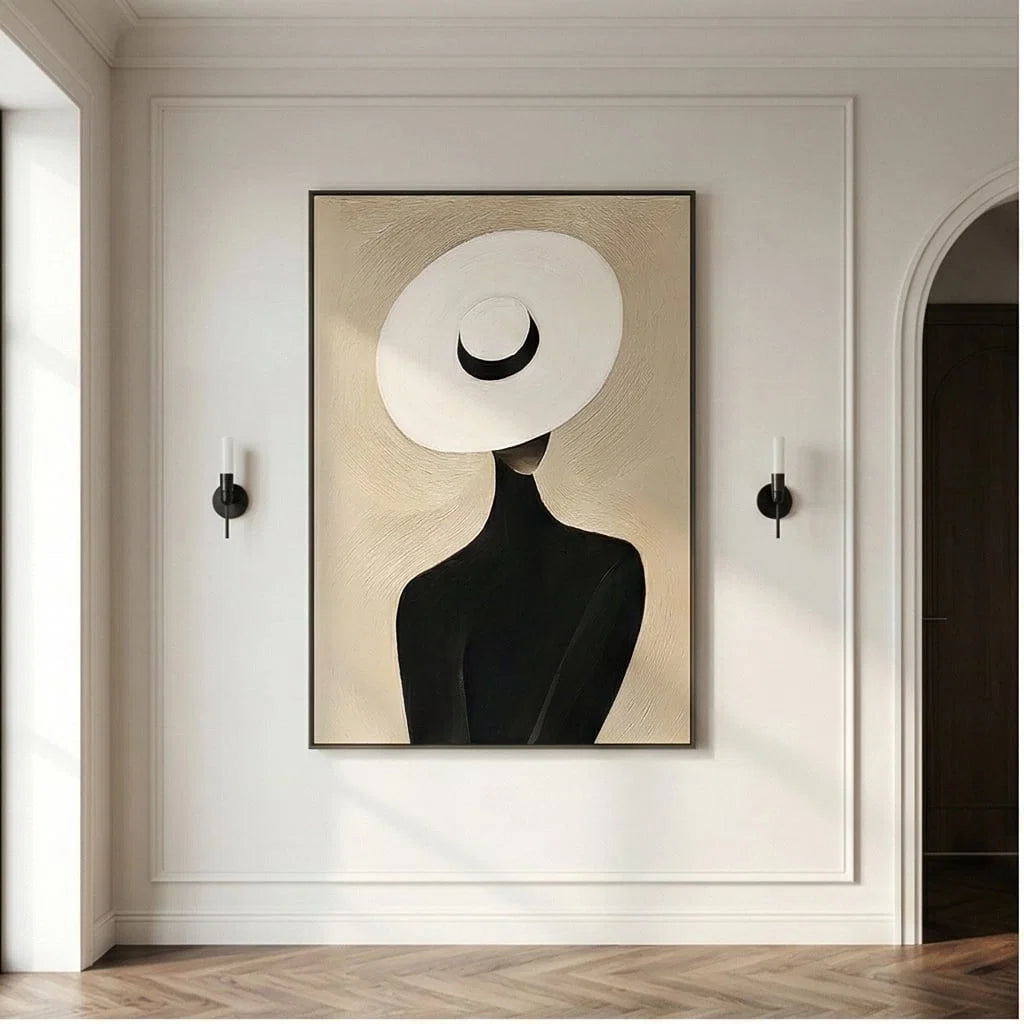 Oversized Sunhat Figure Wall Art