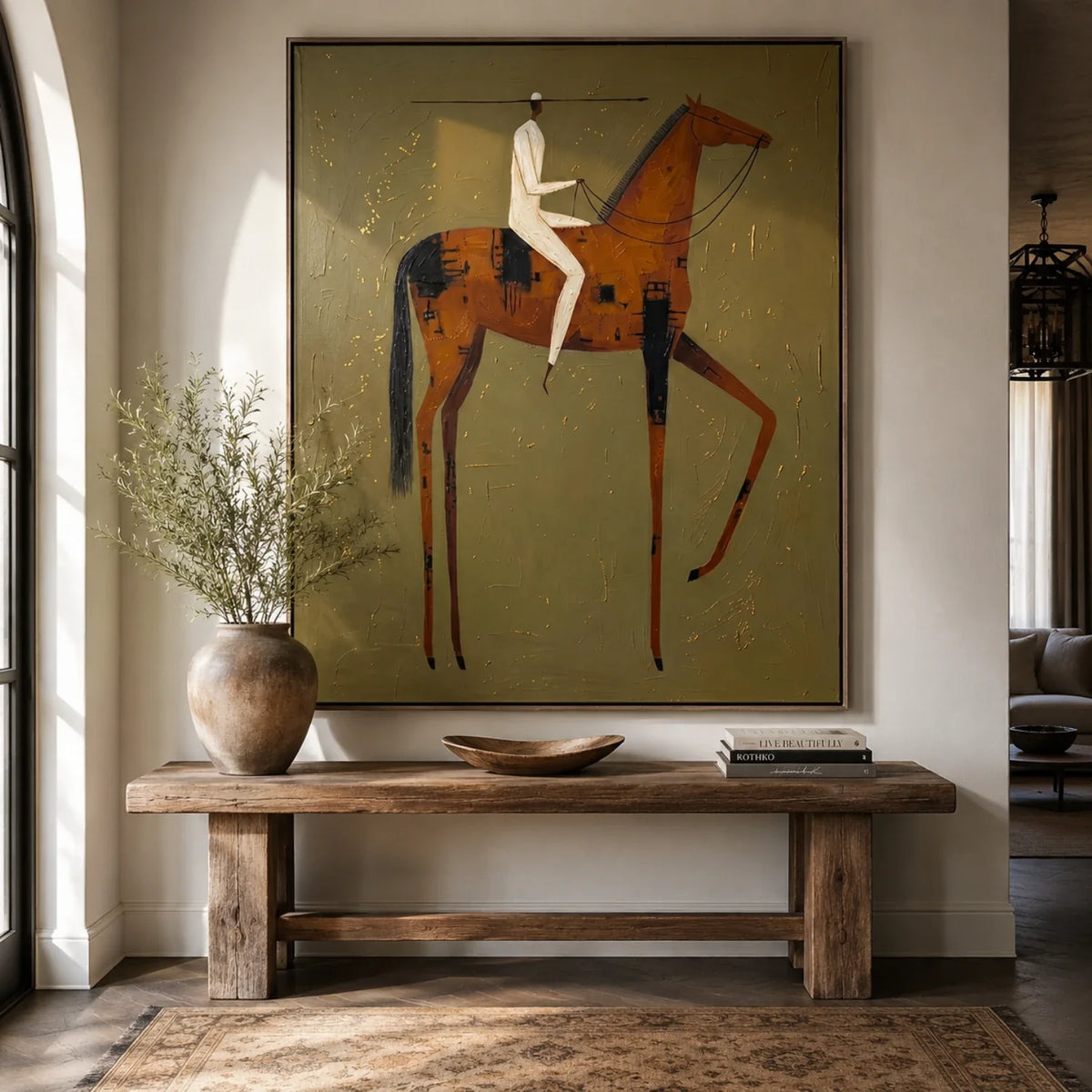 Textured Rider on Horse Wall Art