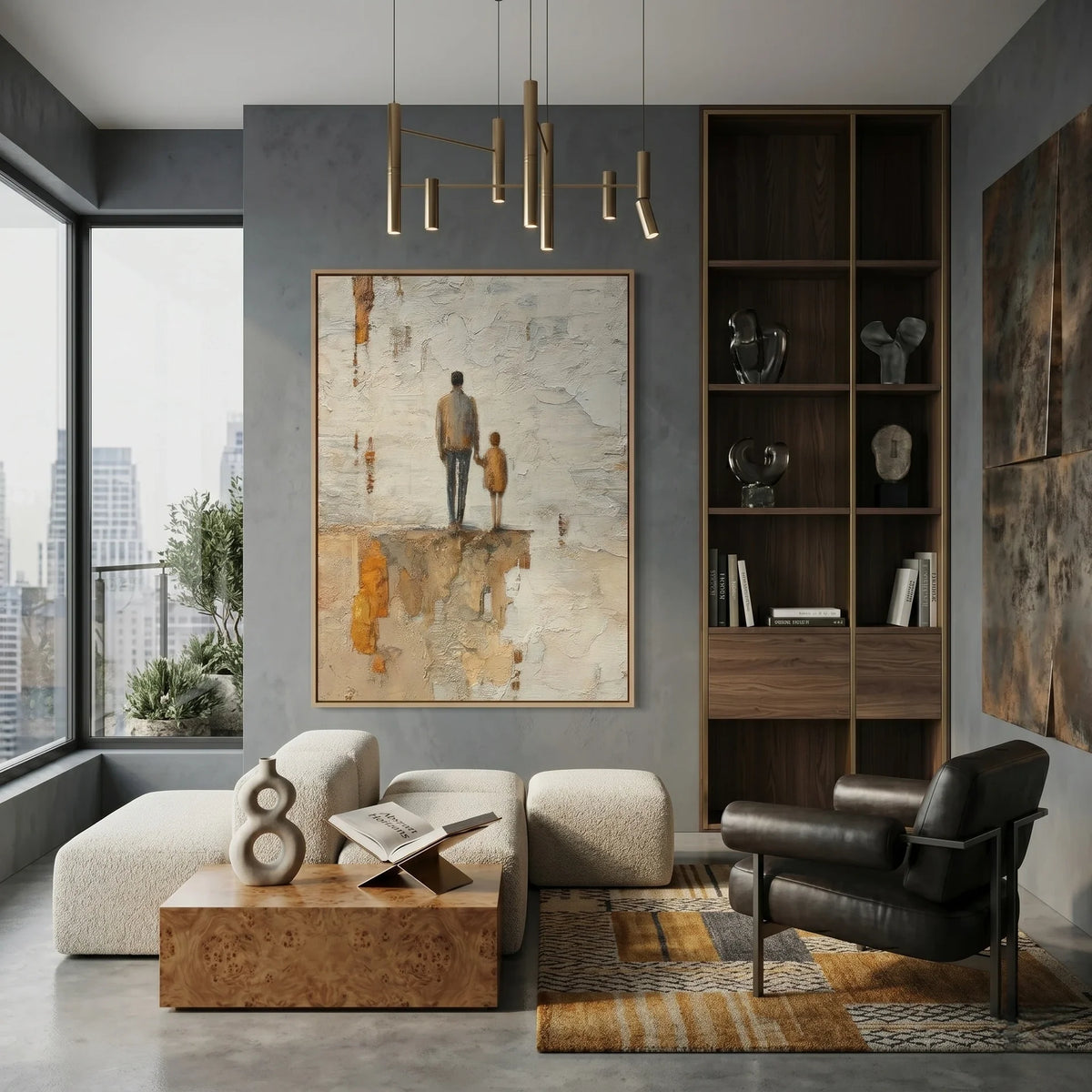 Textured Figures on the Horizon Wall Art