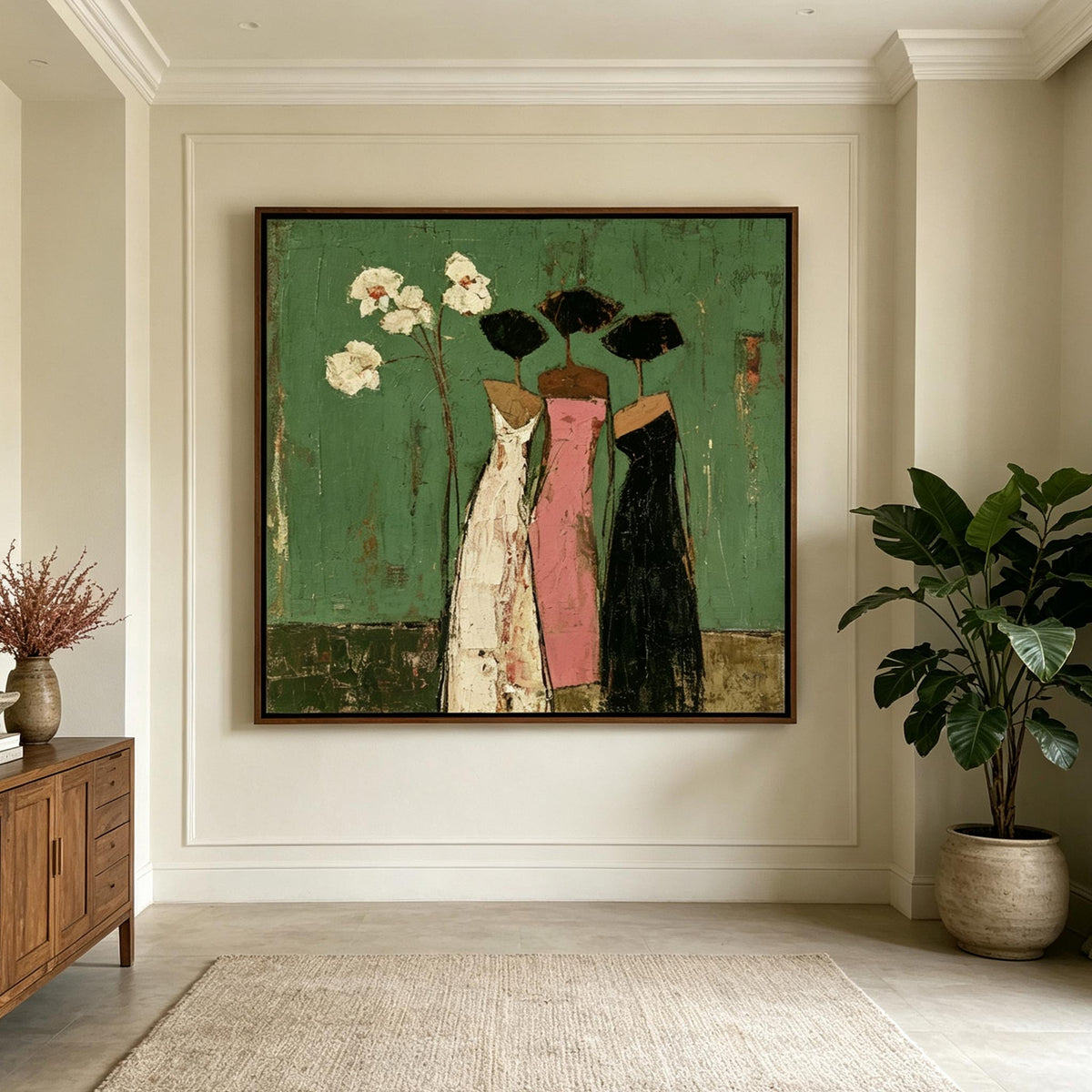 Textured Three Women Wall Art