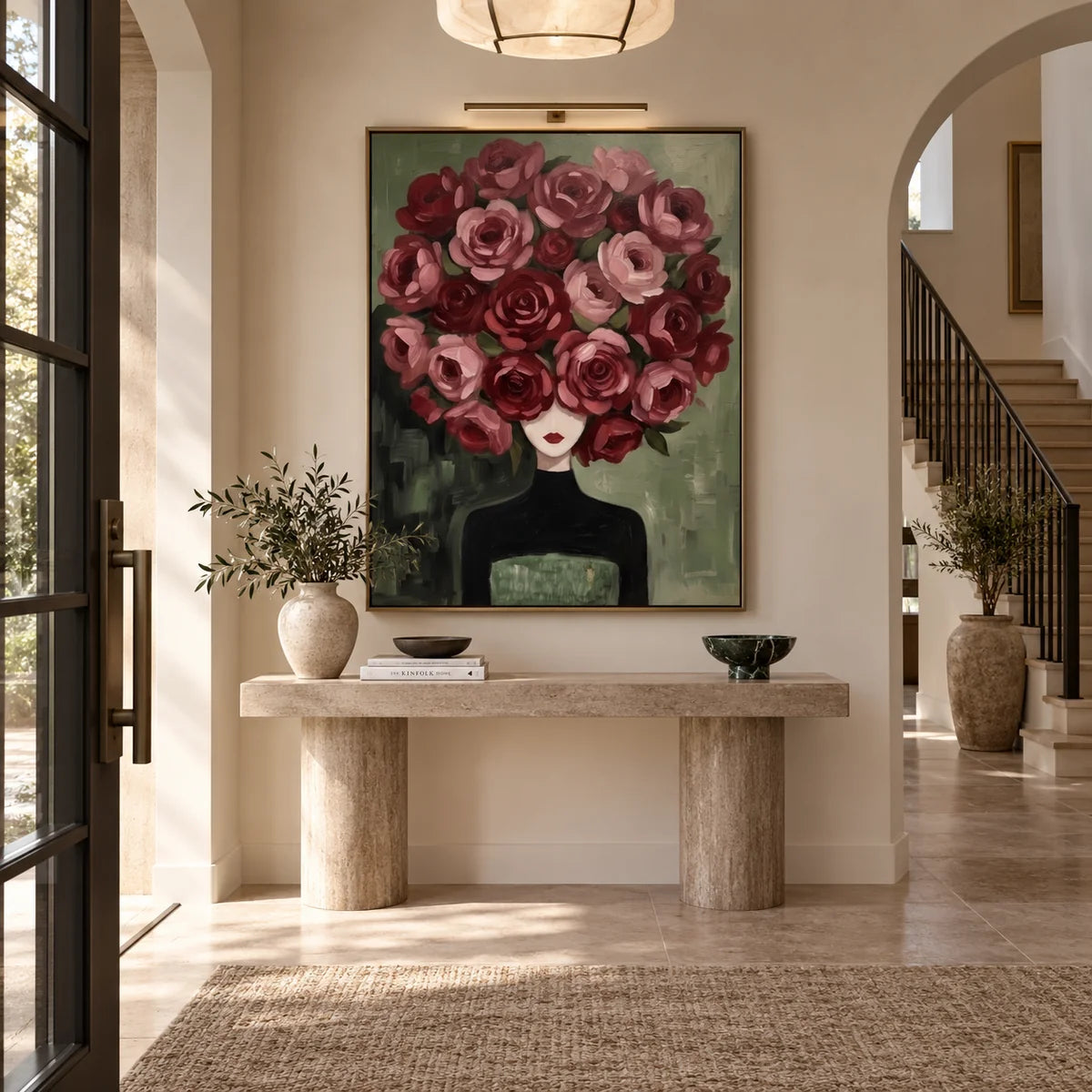 Textured Floral Portrait Wall Art