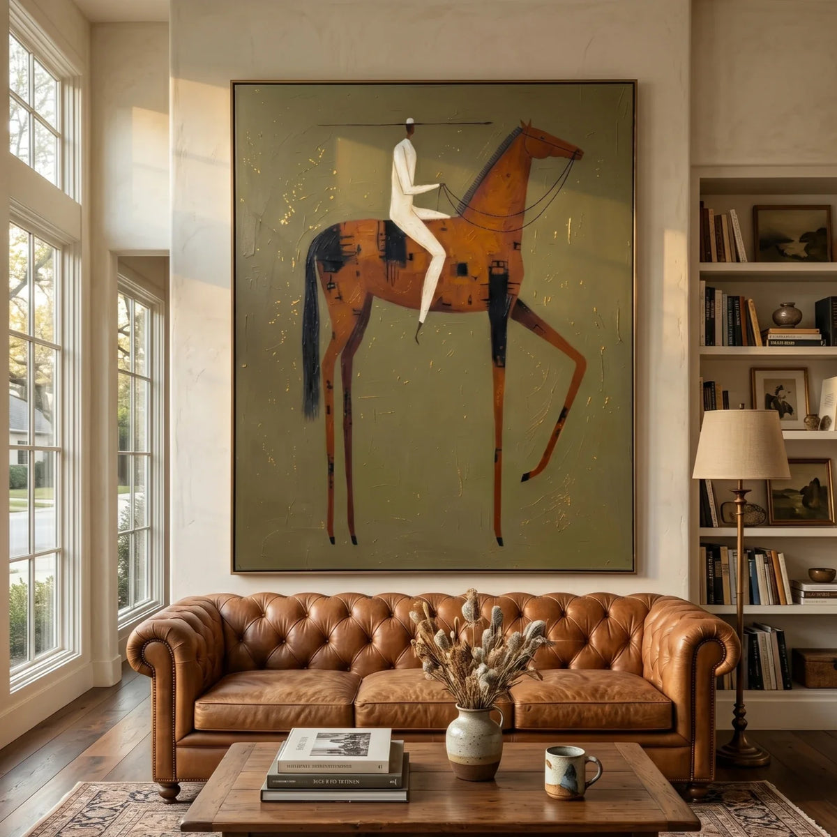 Textured Rider on Horse Wall Art