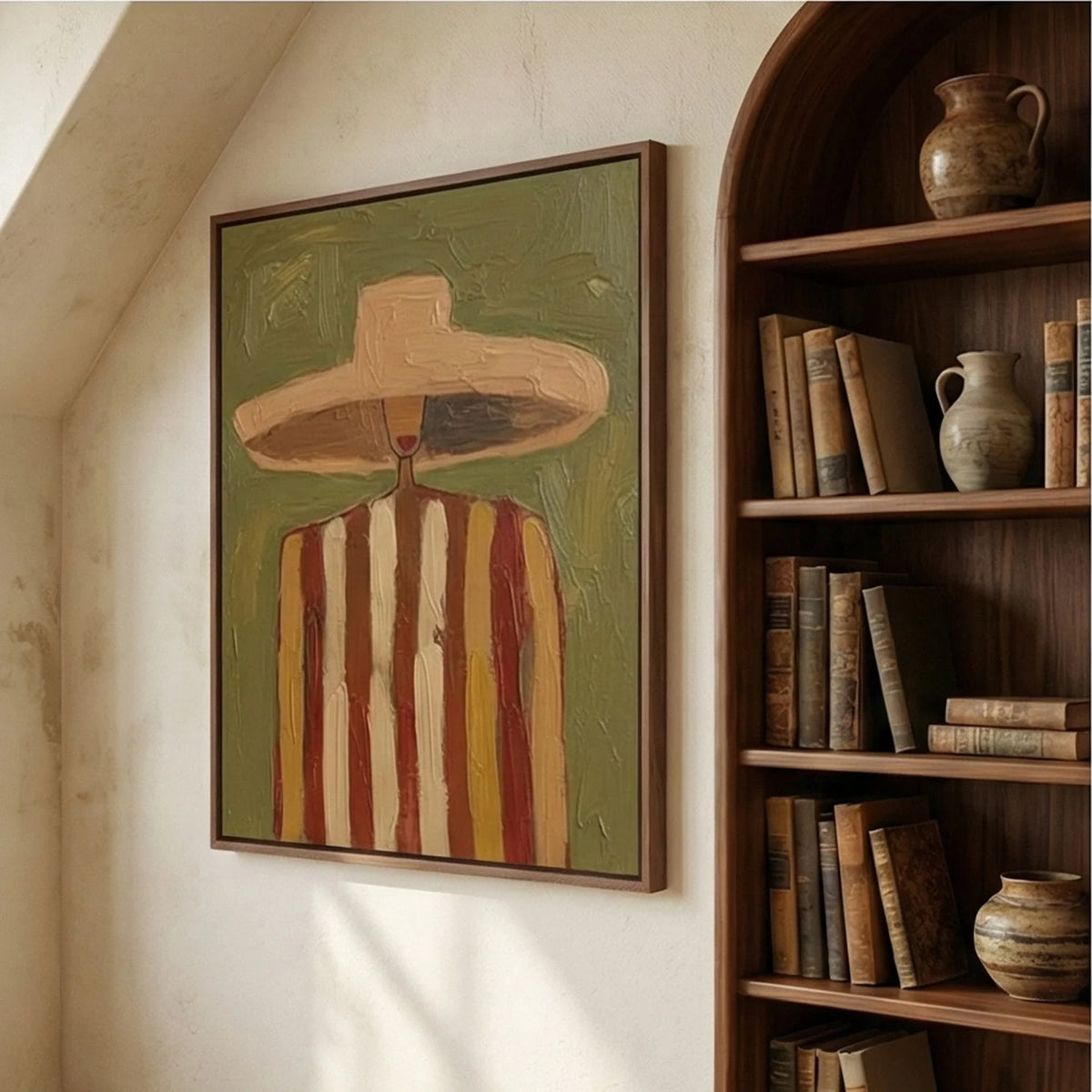 Faceless Striped Traveler Wall Art